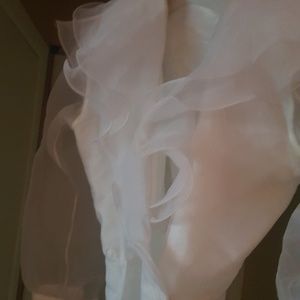 White Chiffon Blouse with waist sash.